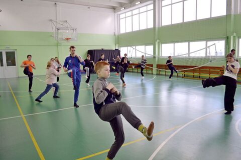 Тренировка по Айкидо и боксу