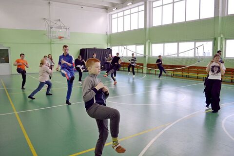 Тренировка по Айкидо и боксу
