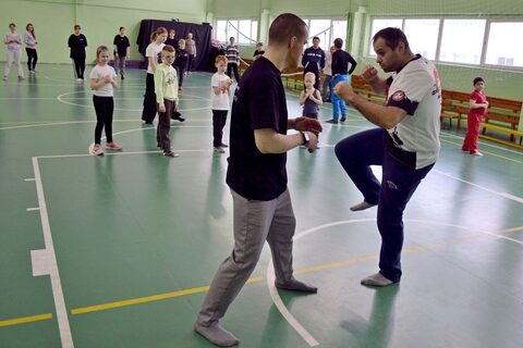 Тренировка по Айкидо и боксу